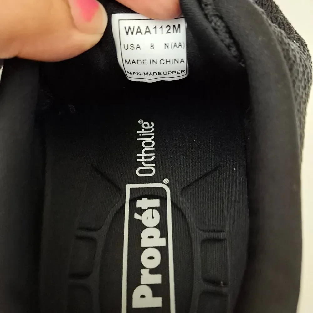 Propet Black Knit Mesh Sneaker Shoes Size 8 NEW
